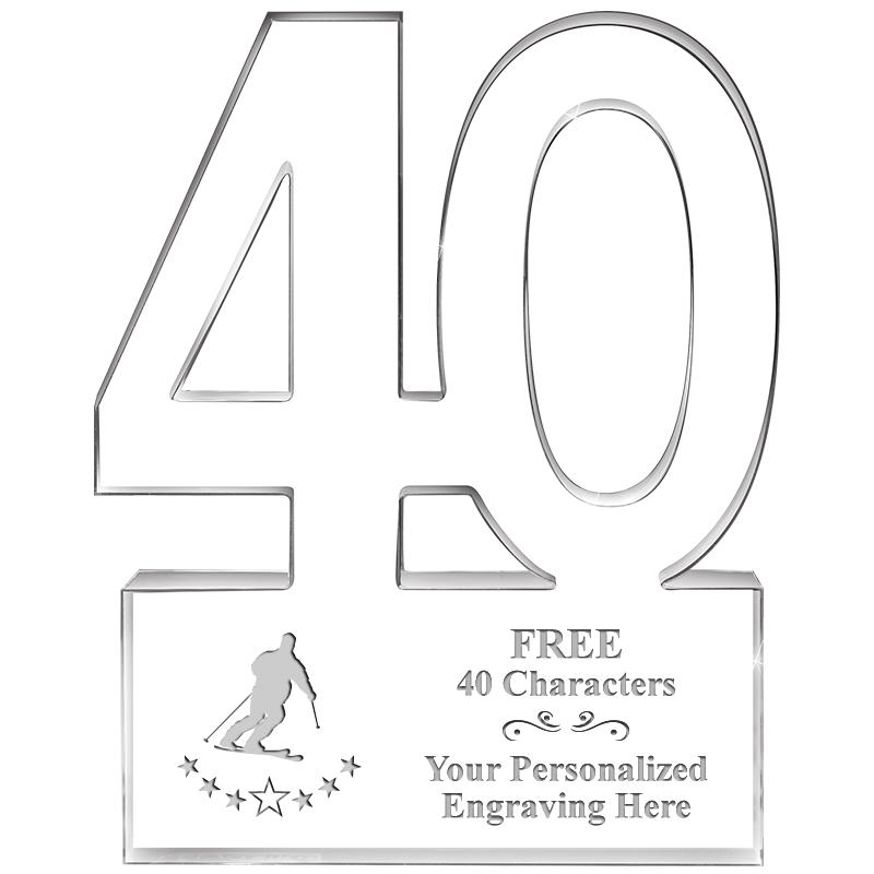 6" 40 YEARS OF SERVICE ACRYLIC