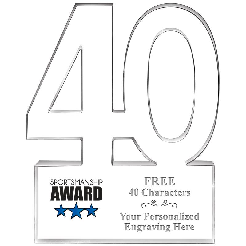 6" 40 YEARS OF SERVICE ACRYLIC