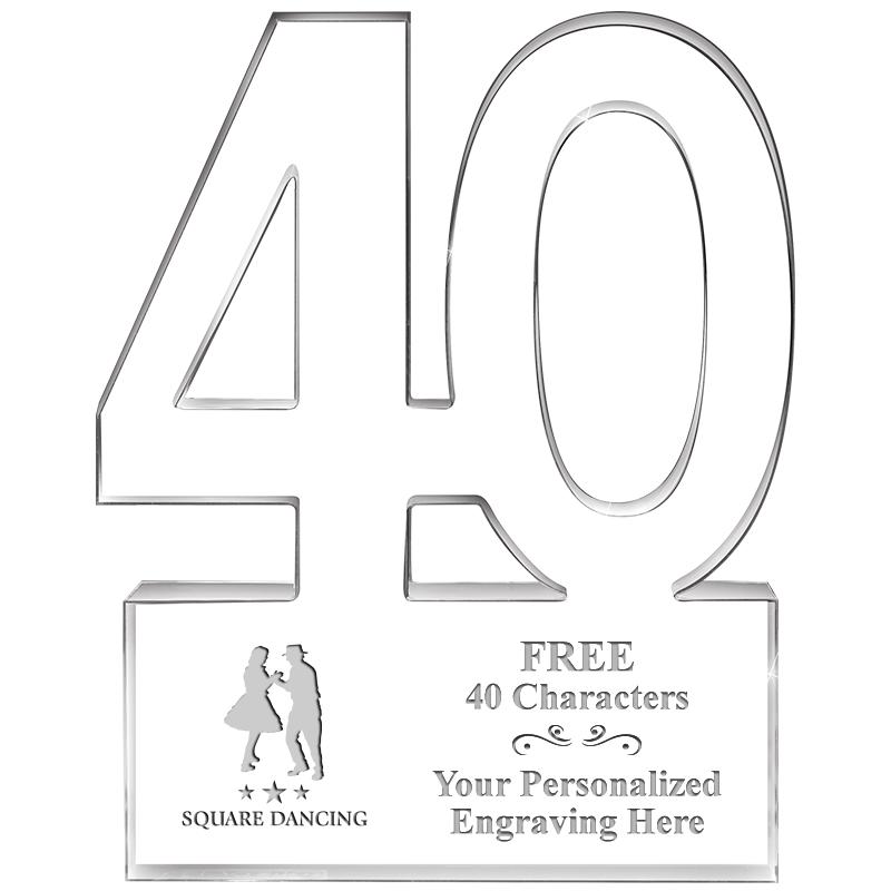 6" 40 YEARS OF SERVICE ACRYLIC