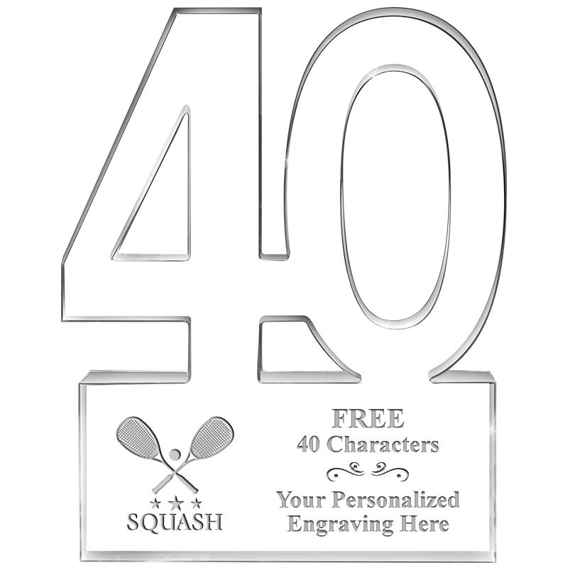 6" 40 YEARS OF SERVICE ACRYLIC