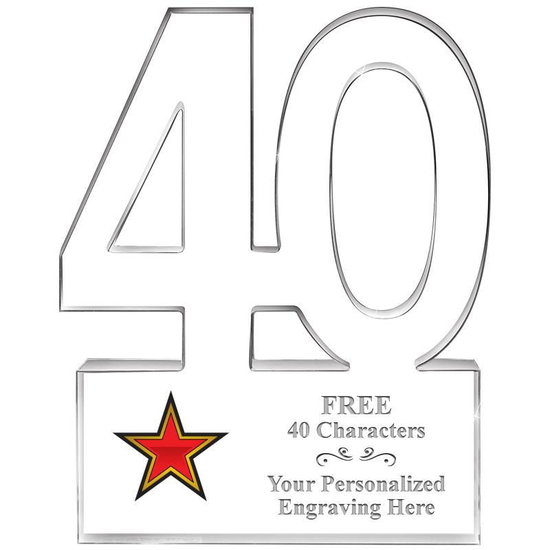 6" 40 YEARS OF SERVICE ACRYLIC