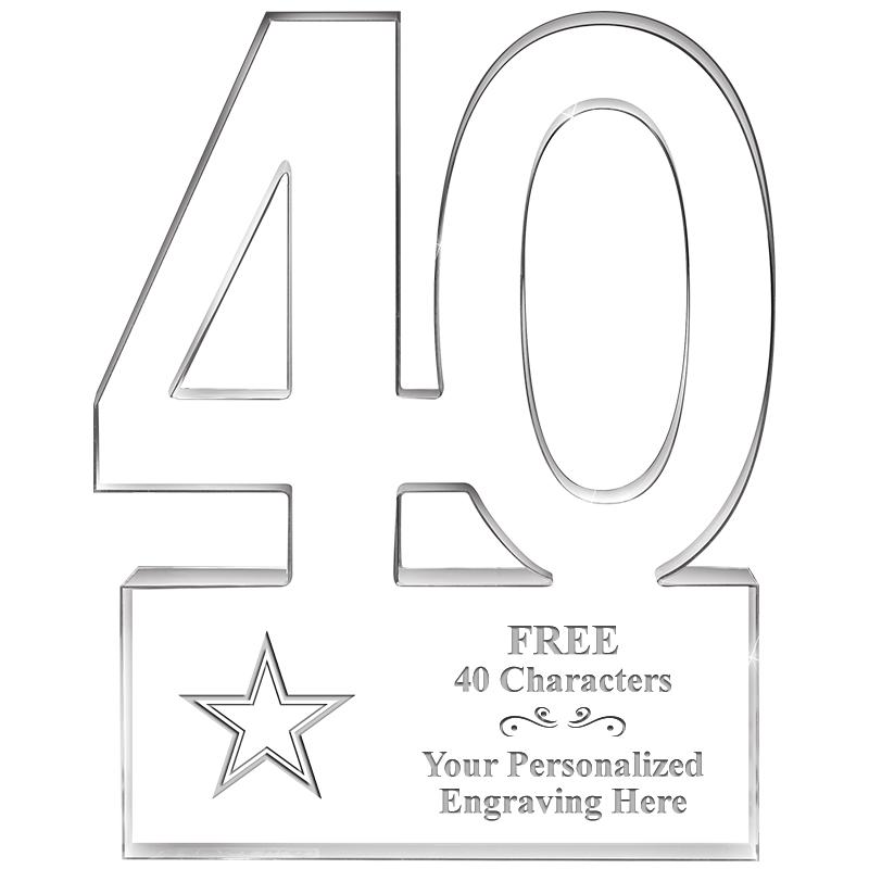 6" 40 YEARS OF SERVICE ACRYLIC