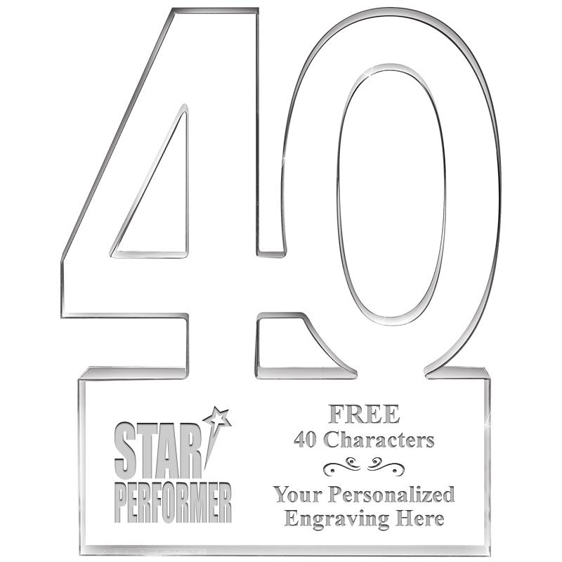 6" 40 YEARS OF SERVICE ACRYLIC