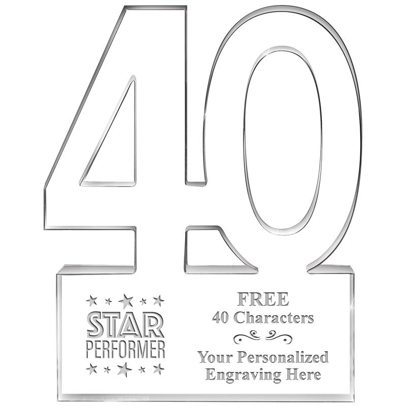 6" 40 YEARS OF SERVICE ACRYLIC