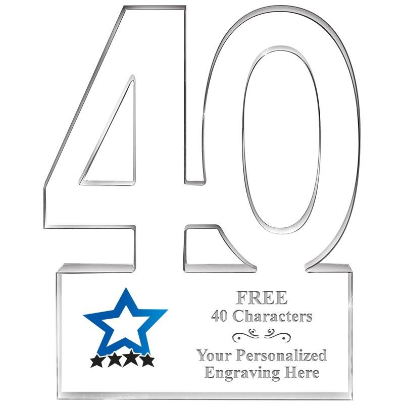 6" 40 YEARS OF SERVICE ACRYLIC