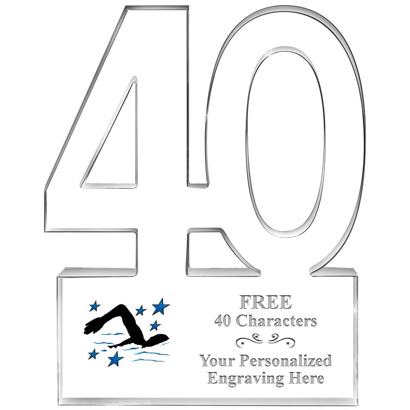 6" 40 YEARS OF SERVICE ACRYLIC