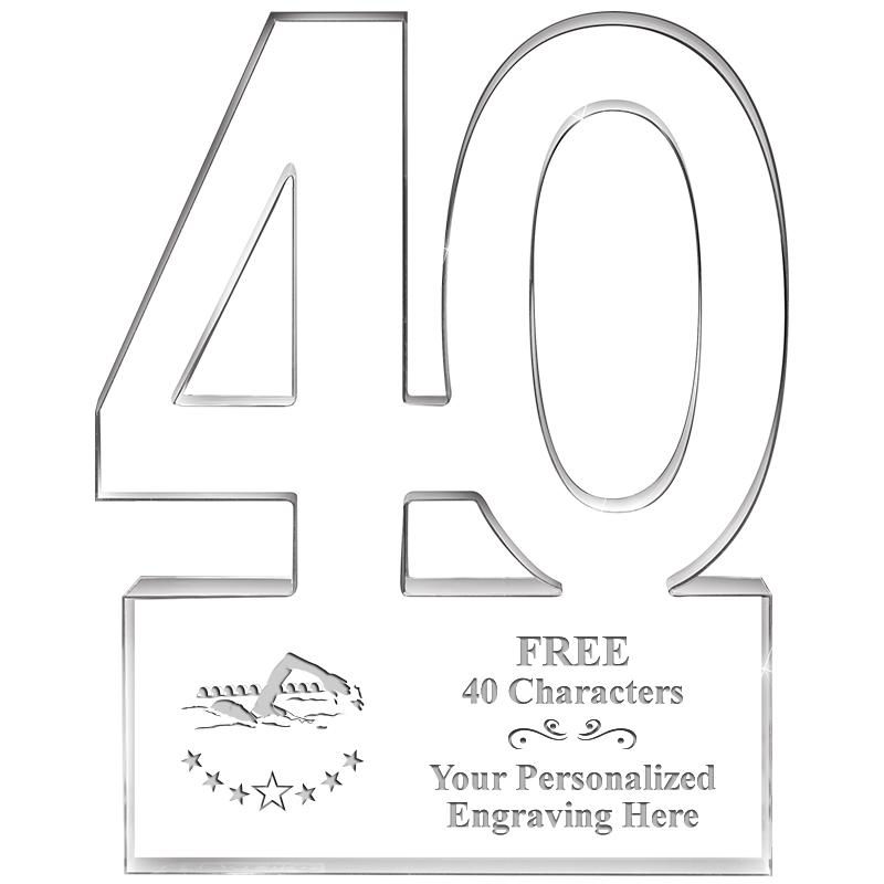 6" 40 YEARS OF SERVICE ACRYLIC