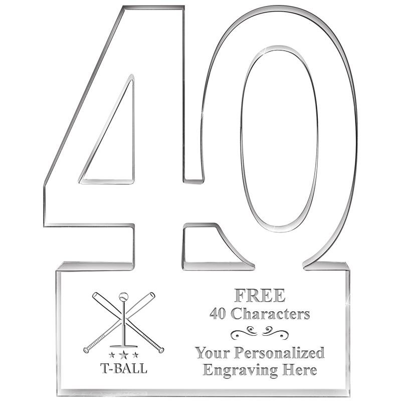 6" 40 YEARS OF SERVICE ACRYLIC