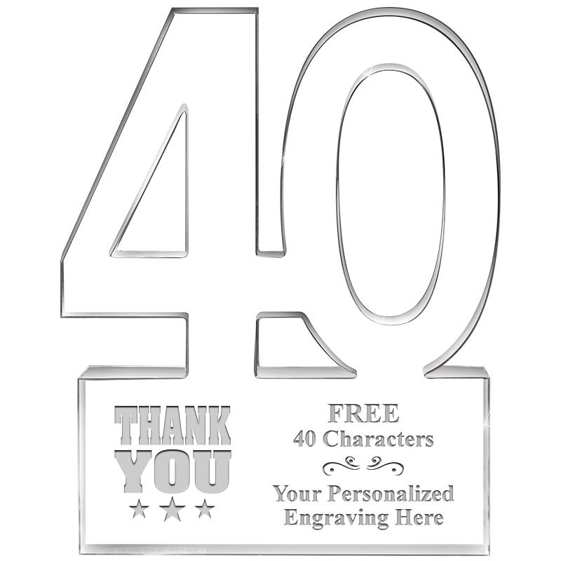 6" 40 YEARS OF SERVICE ACRYLIC