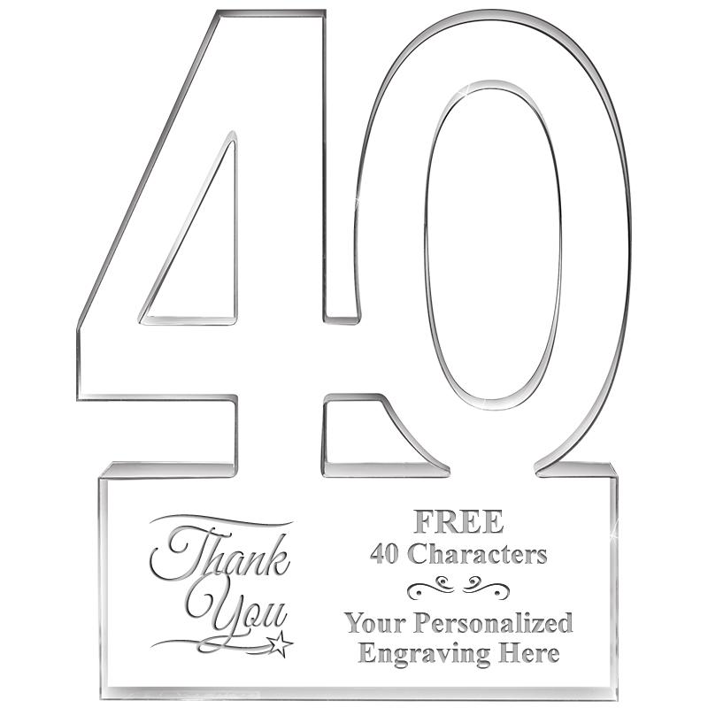 6" 40 YEARS OF SERVICE ACRYLIC