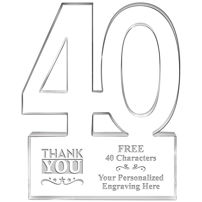 6" 40 YEARS OF SERVICE ACRYLIC