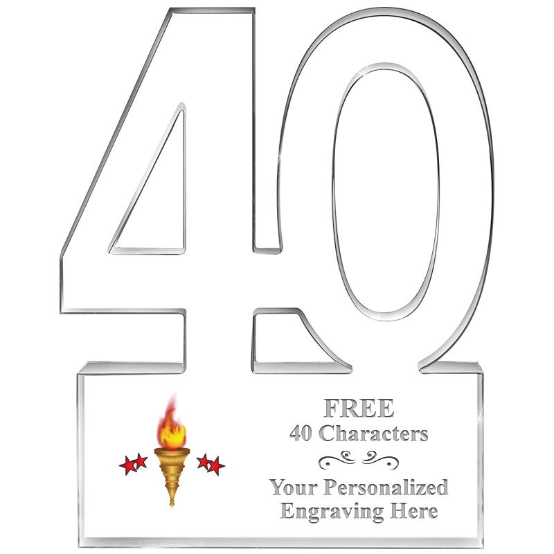6" 40 YEARS OF SERVICE ACRYLIC