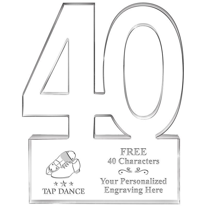 6" 40 YEARS OF SERVICE ACRYLIC