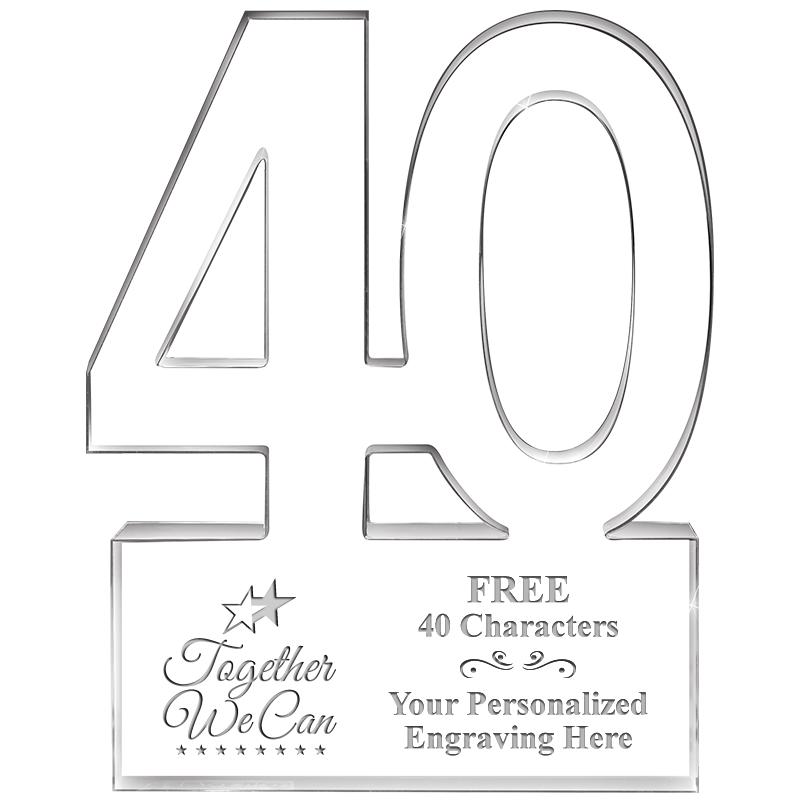 6" 40 YEARS OF SERVICE ACRYLIC