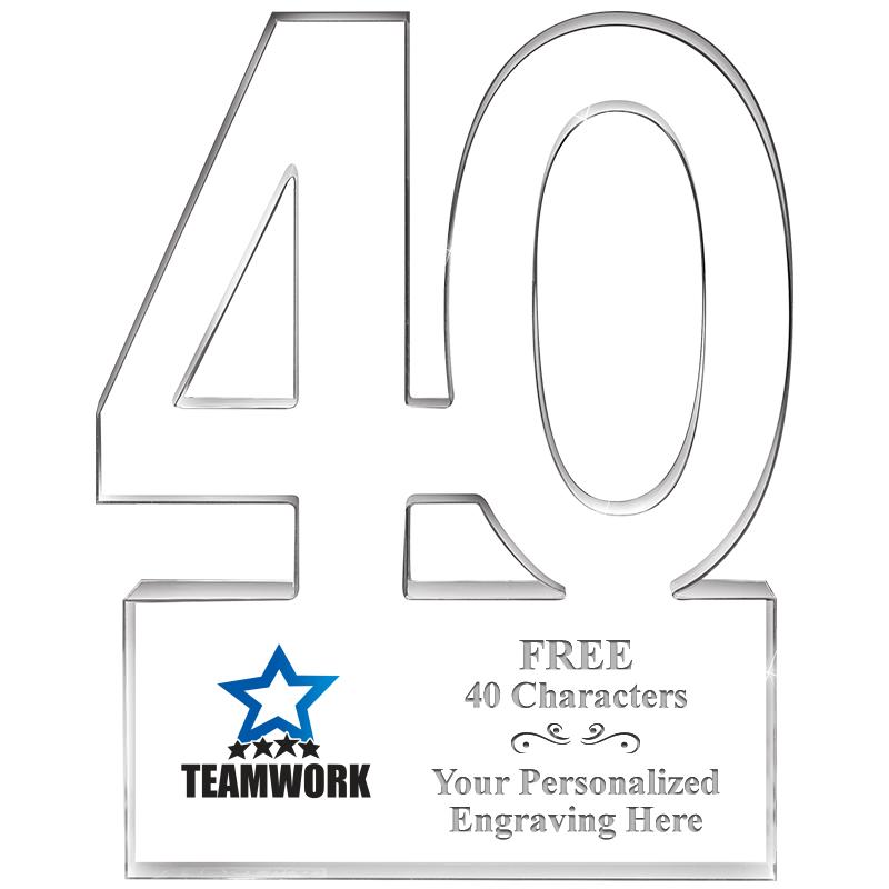 6" 40 YEARS OF SERVICE ACRYLIC