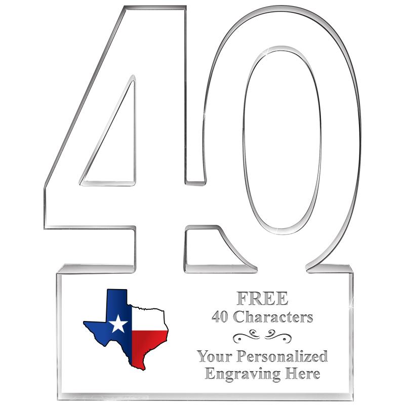 6" 40 YEARS OF SERVICE ACRYLIC