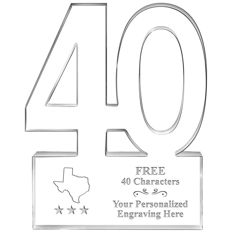 6" 40 YEARS OF SERVICE ACRYLIC