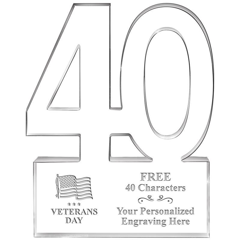 6" 40 YEARS OF SERVICE ACRYLIC