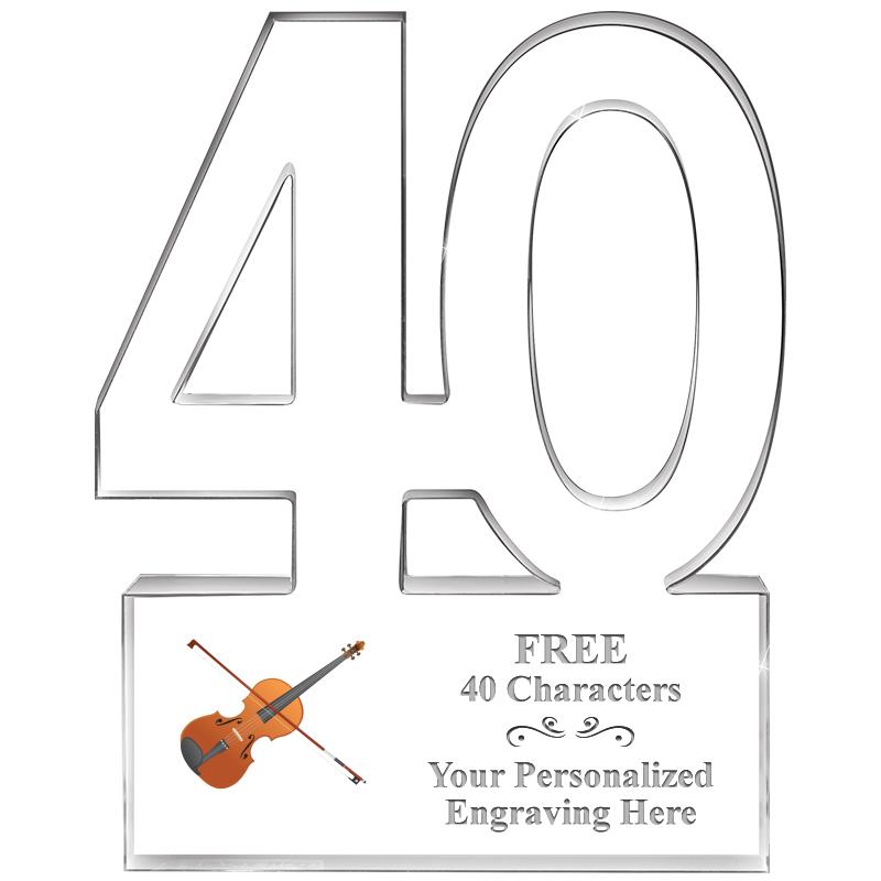 6" 40 YEARS OF SERVICE ACRYLIC