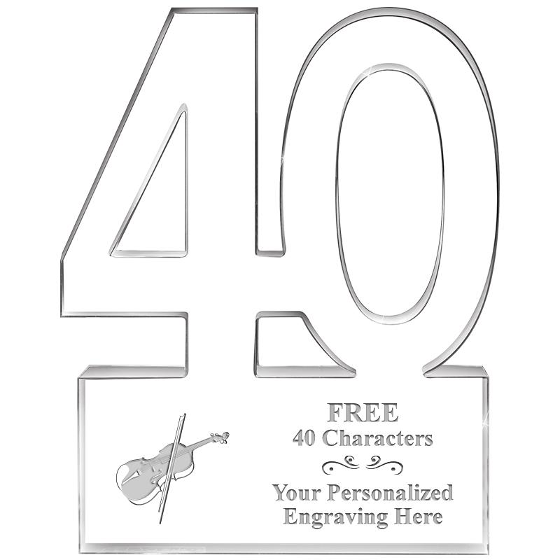 6" 40 YEARS OF SERVICE ACRYLIC