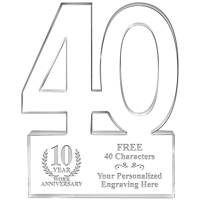 6" 40 YEARS OF SERVICE ACRYLIC