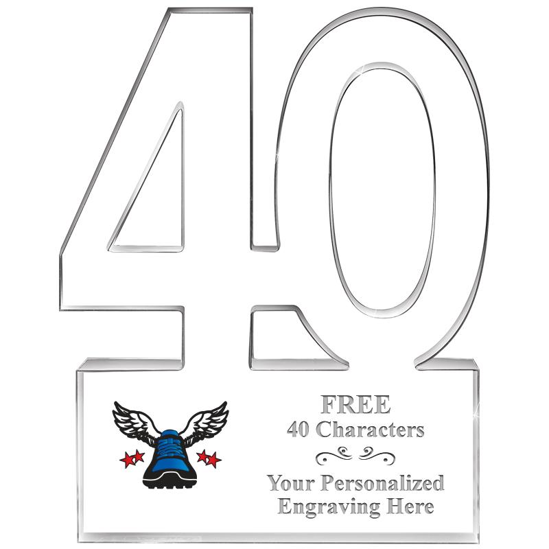 6" 40 YEARS OF SERVICE ACRYLIC