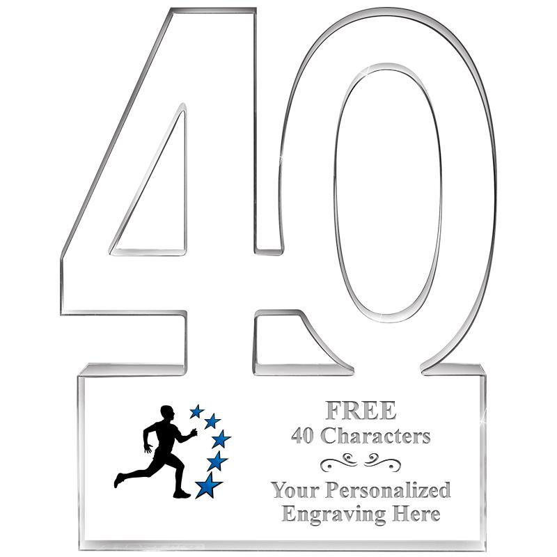 6" 40 YEARS OF SERVICE ACRYLIC