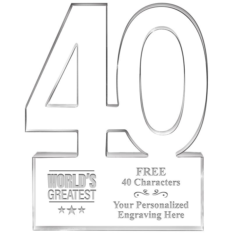 6" 40 YEARS OF SERVICE ACRYLIC