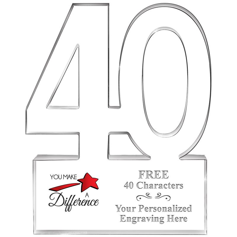 6" 40 YEARS OF SERVICE ACRYLIC