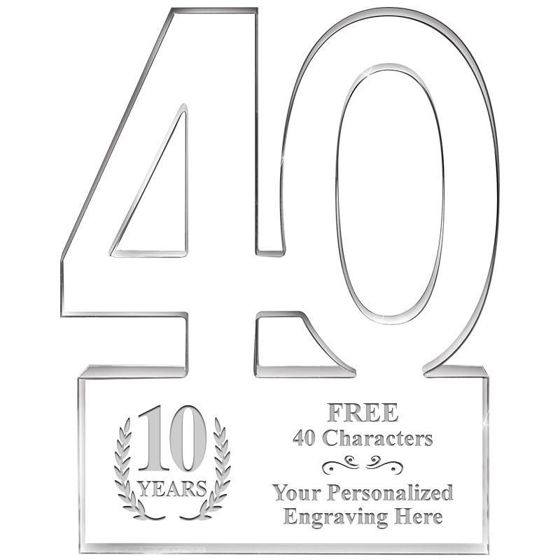 6" 40 YEARS OF SERVICE ACRYLIC