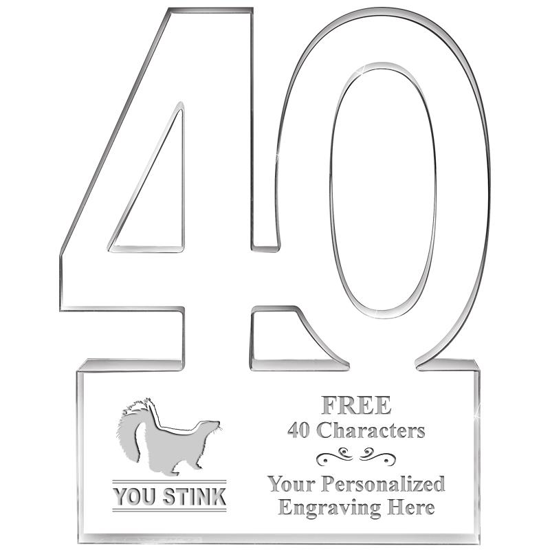 6" 40 YEARS OF SERVICE ACRYLIC