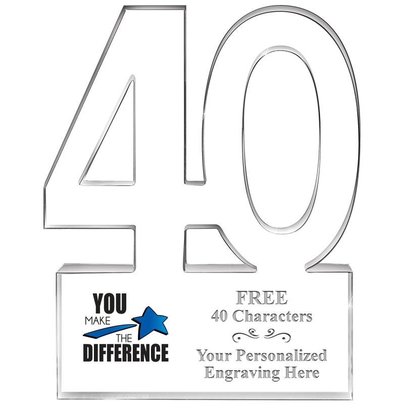 6" 40 YEARS OF SERVICE ACRYLIC