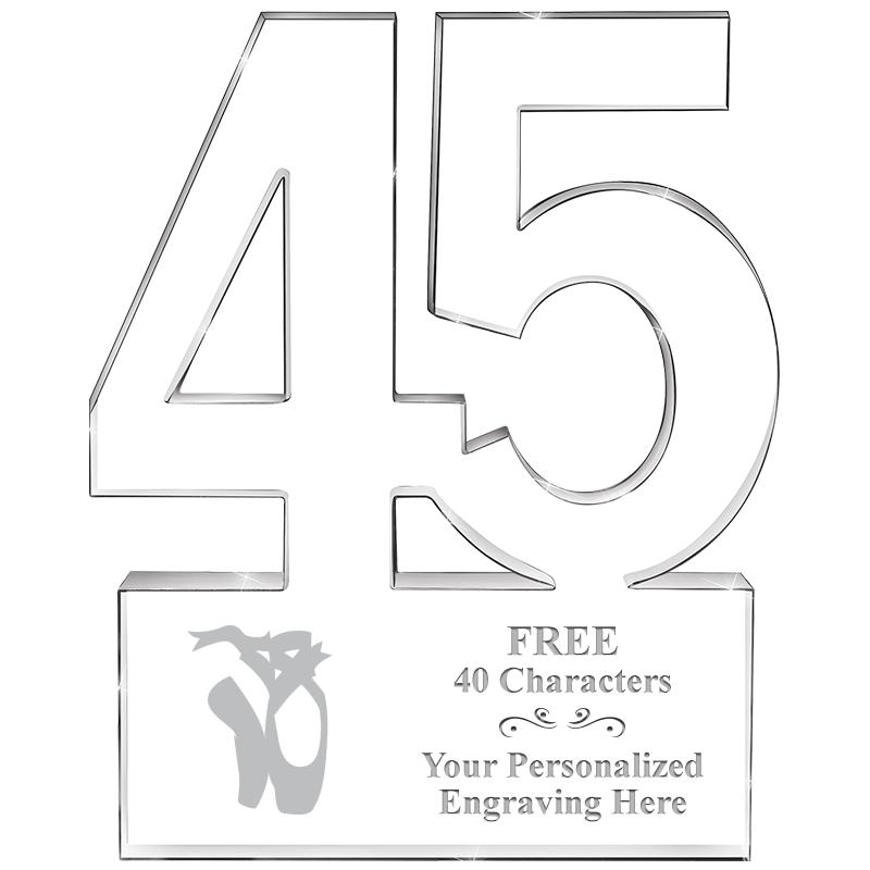 6" 45 YEARS OF SERVICE ACRYLIC