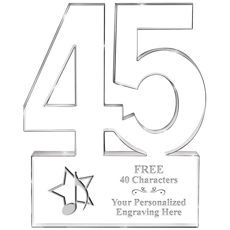 6" 45 YEARS OF SERVICE ACRYLIC