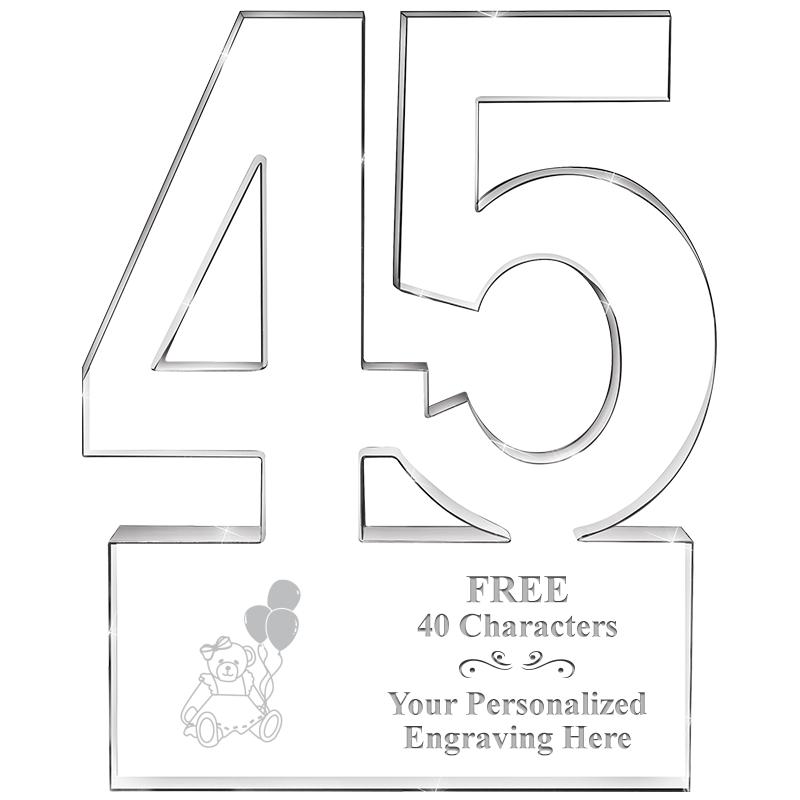 6" 45 YEARS OF SERVICE ACRYLIC