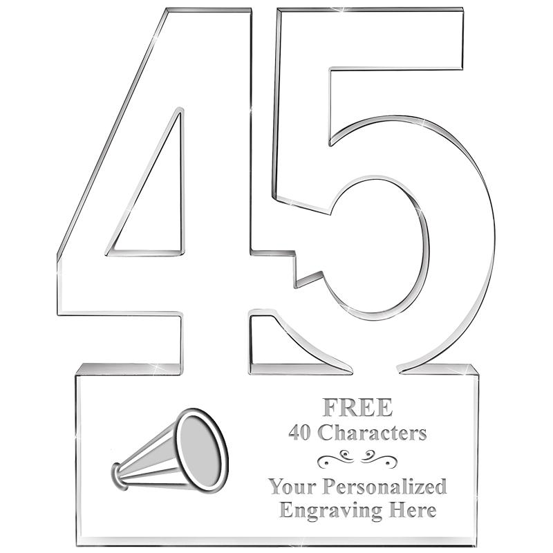 6" 45 YEARS OF SERVICE ACRYLIC