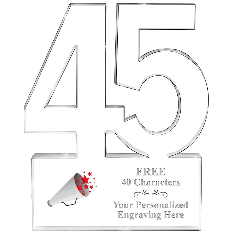 6" 45 YEARS OF SERVICE ACRYLIC