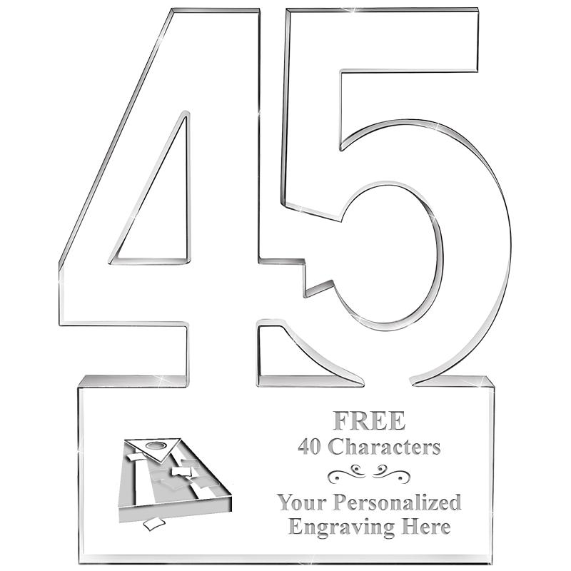 6" 45 YEARS OF SERVICE ACRYLIC