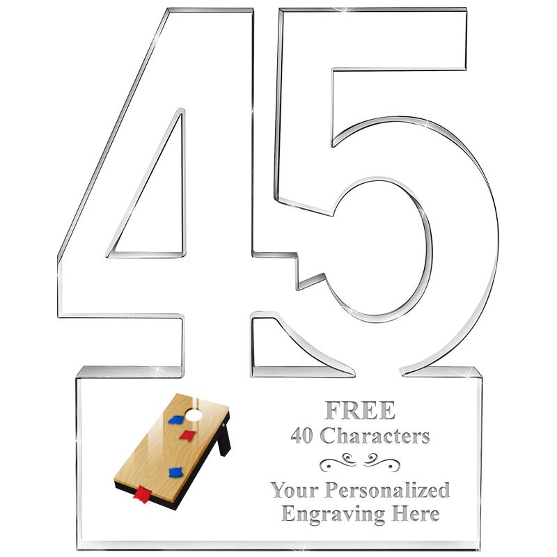 6" 45 YEARS OF SERVICE ACRYLIC