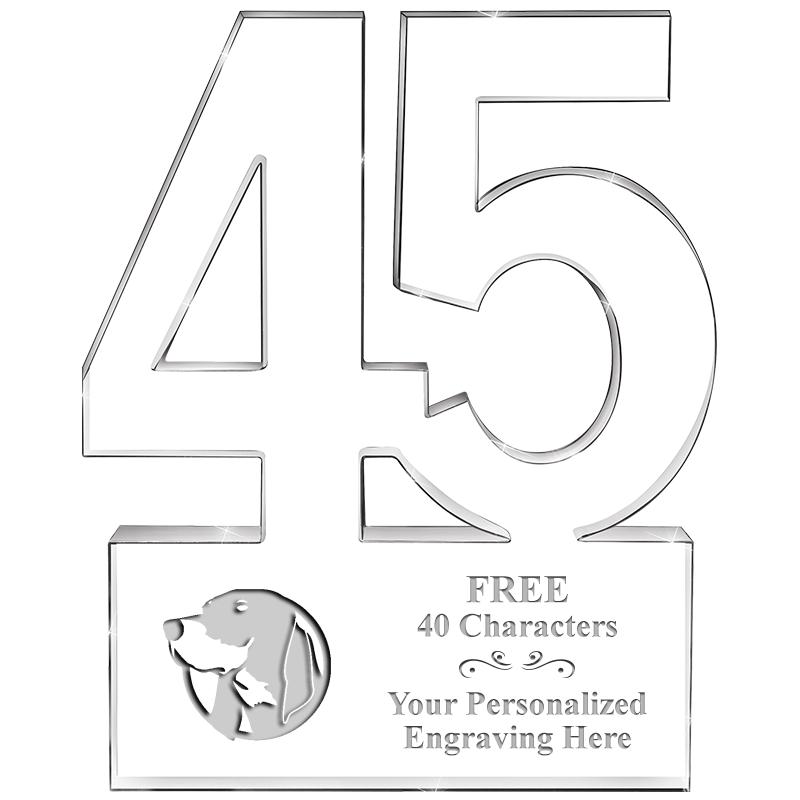 6" 45 YEARS OF SERVICE ACRYLIC