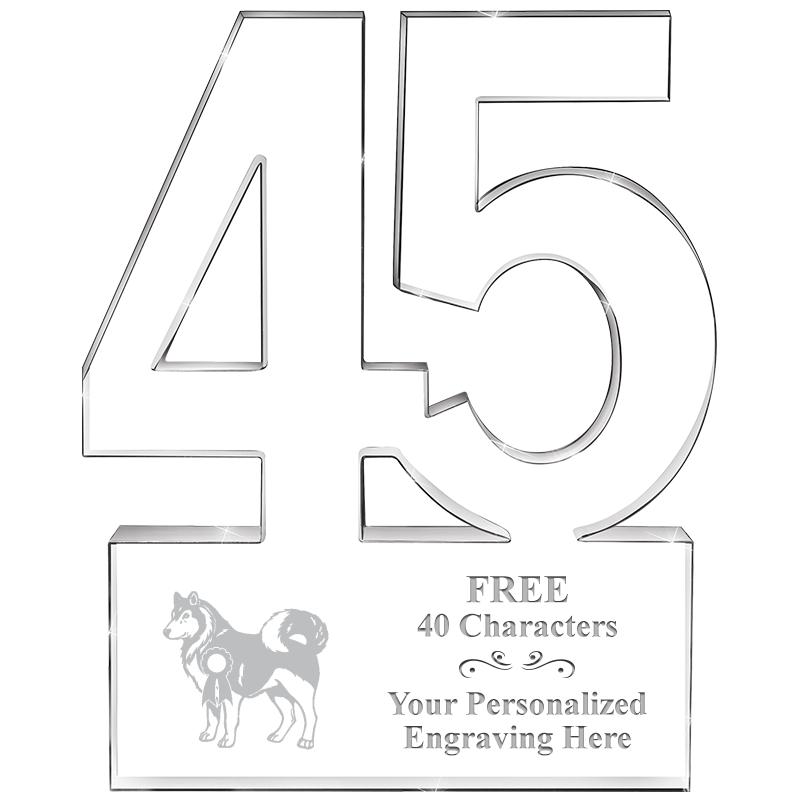 6" 45 YEARS OF SERVICE ACRYLIC