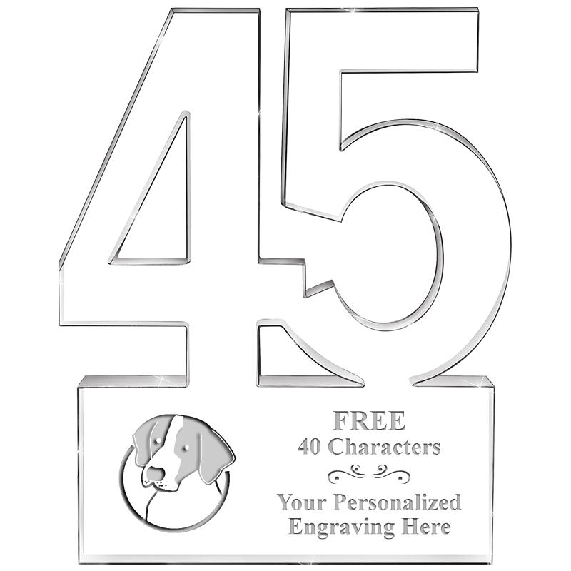 6" 45 YEARS OF SERVICE ACRYLIC