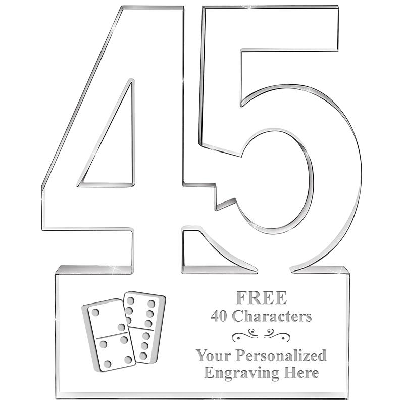 6" 45 YEARS OF SERVICE ACRYLIC