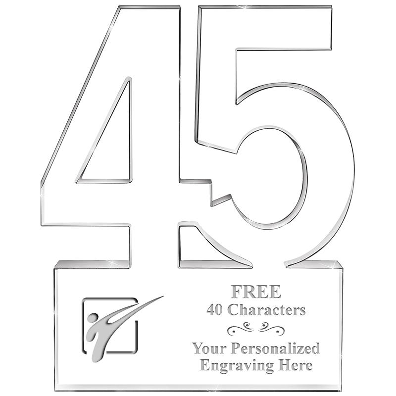 6" 45 YEARS OF SERVICE ACRYLIC