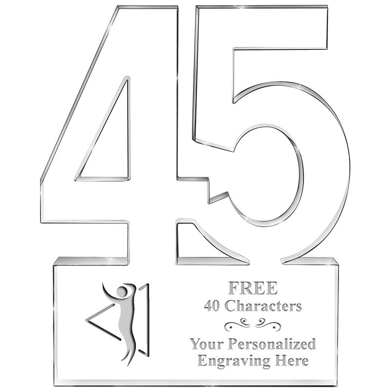 6" 45 YEARS OF SERVICE ACRYLIC