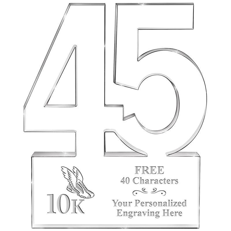 6" 45 YEARS OF SERVICE ACRYLIC