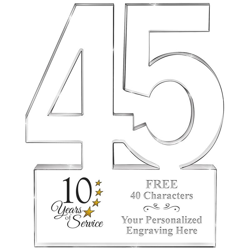 6" 45 YEARS OF SERVICE ACRYLIC