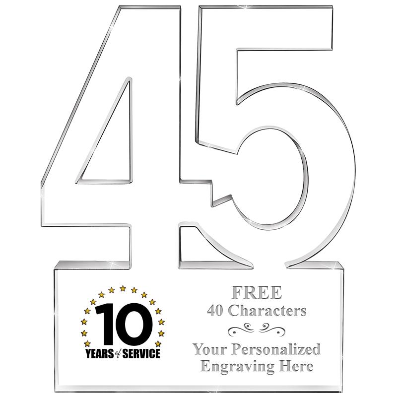 6" 45 YEARS OF SERVICE ACRYLIC