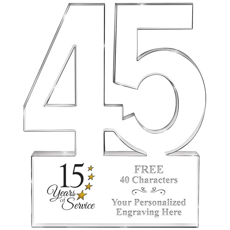 6" 45 YEARS OF SERVICE ACRYLIC