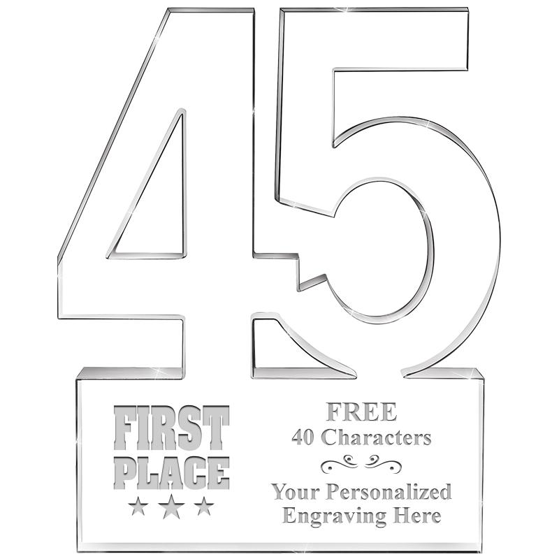 6" 45 YEARS OF SERVICE ACRYLIC